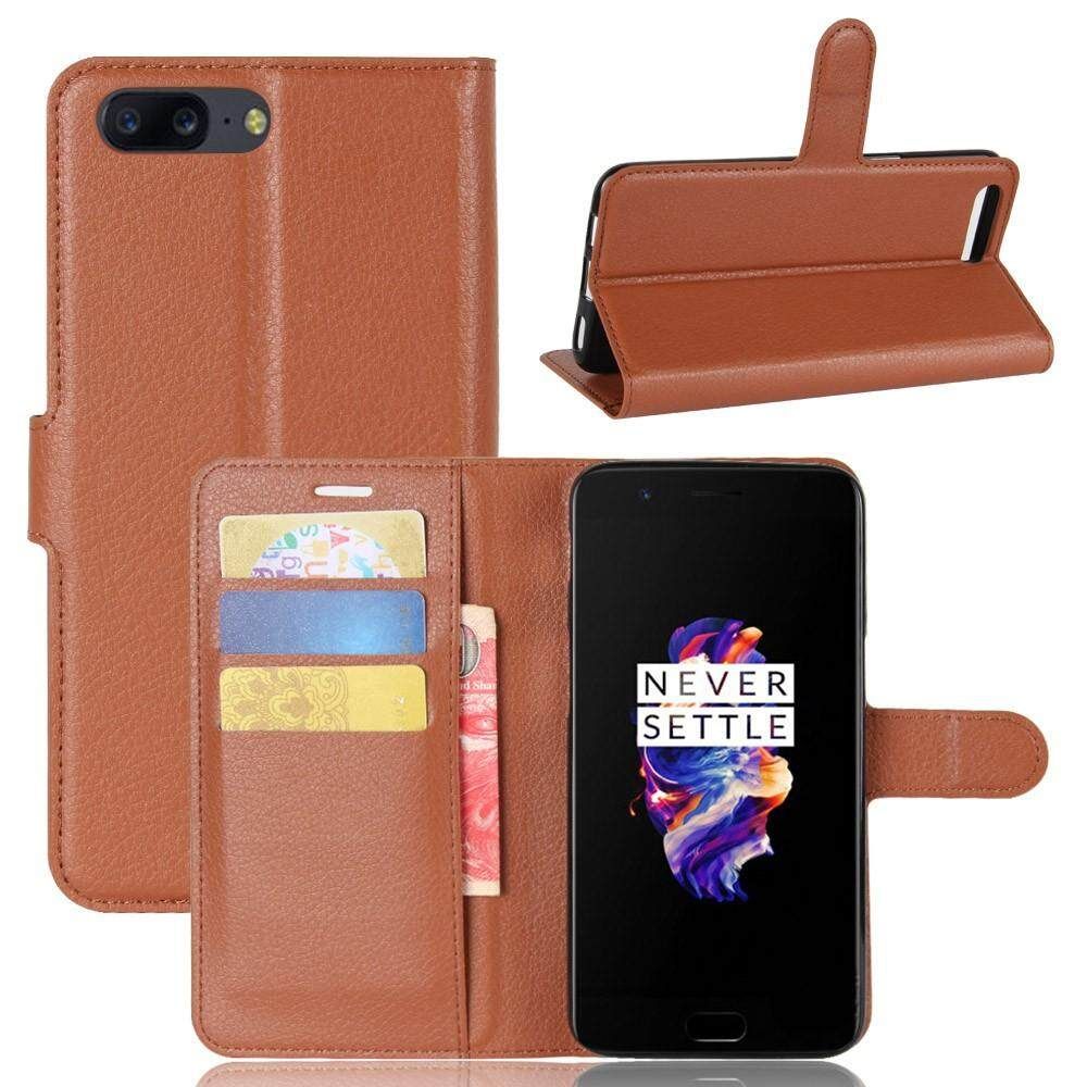 PU Leather Cover For Oneplus 5 Five Case Flip Magnetic Closure Stand Wallet Phone Casing