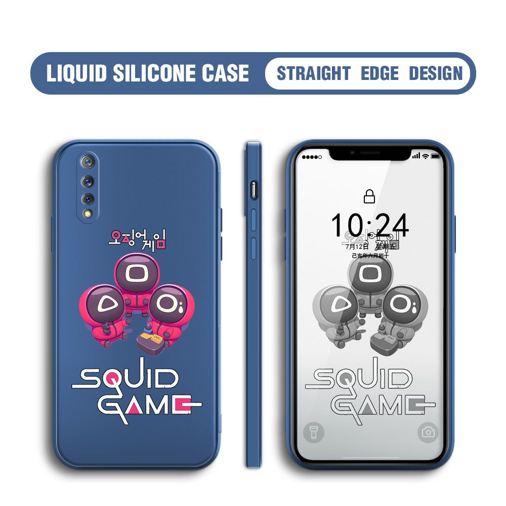 UCUC for Vivo S1 Case Cute Cartoon Cute Squid Character Phone Cover Square Liquid Silicone Shockproof Phone Protective Case