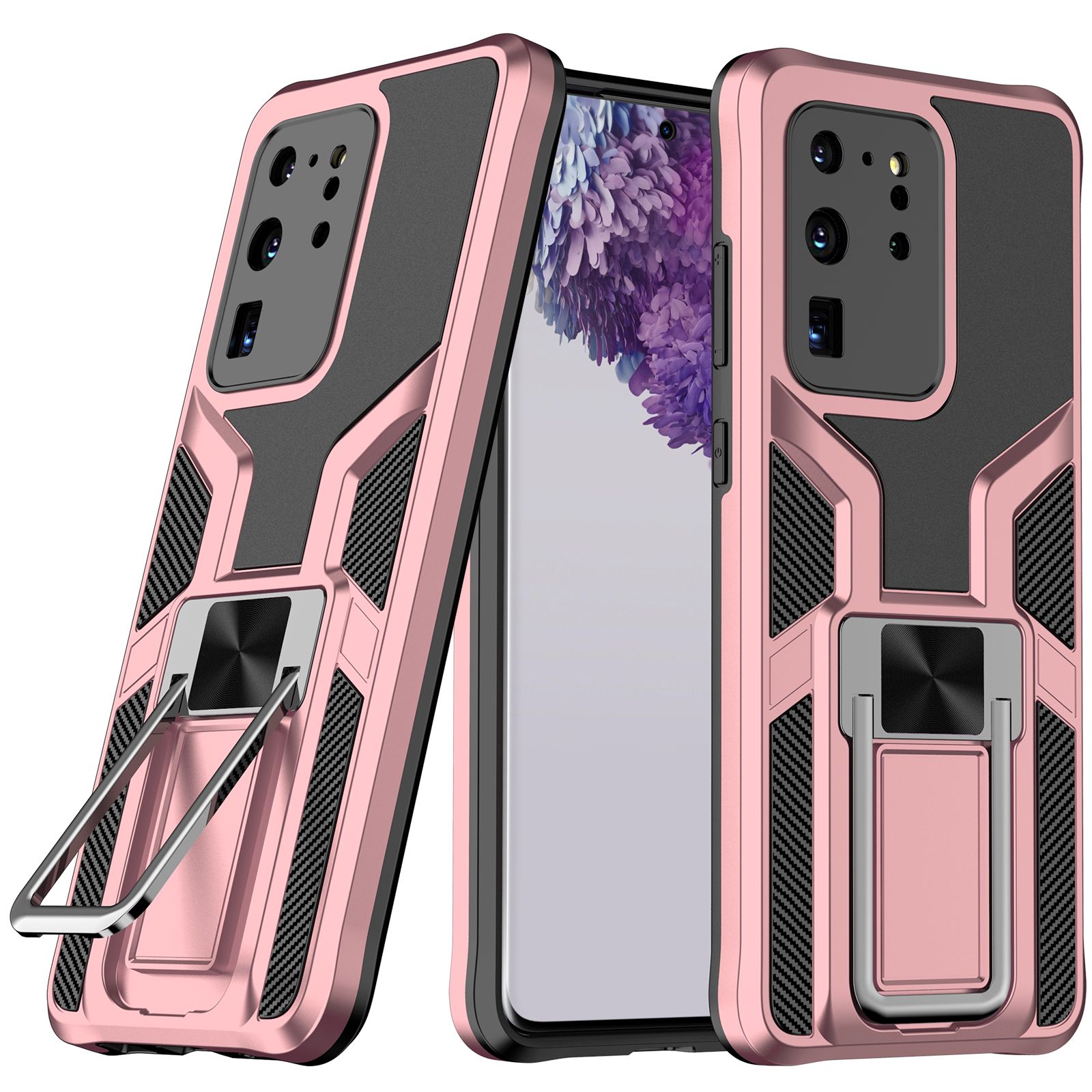 For Samsung Galaxy S20 Ultra Phone Case Bumper Case Magnet Ring Holder Military Back Cover