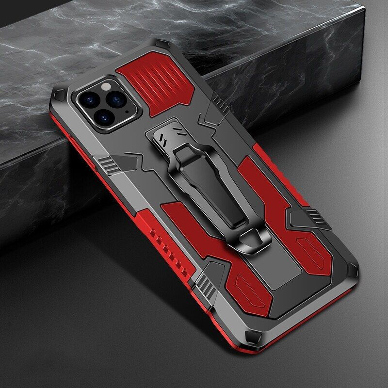 Shockproof Phone Case For iPhone 11 Pro Max Rugged Armor Aluminum Magnetic Stand Metal Anti-fall Cover