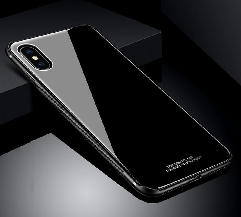 Glass Case For iPhone X - Black