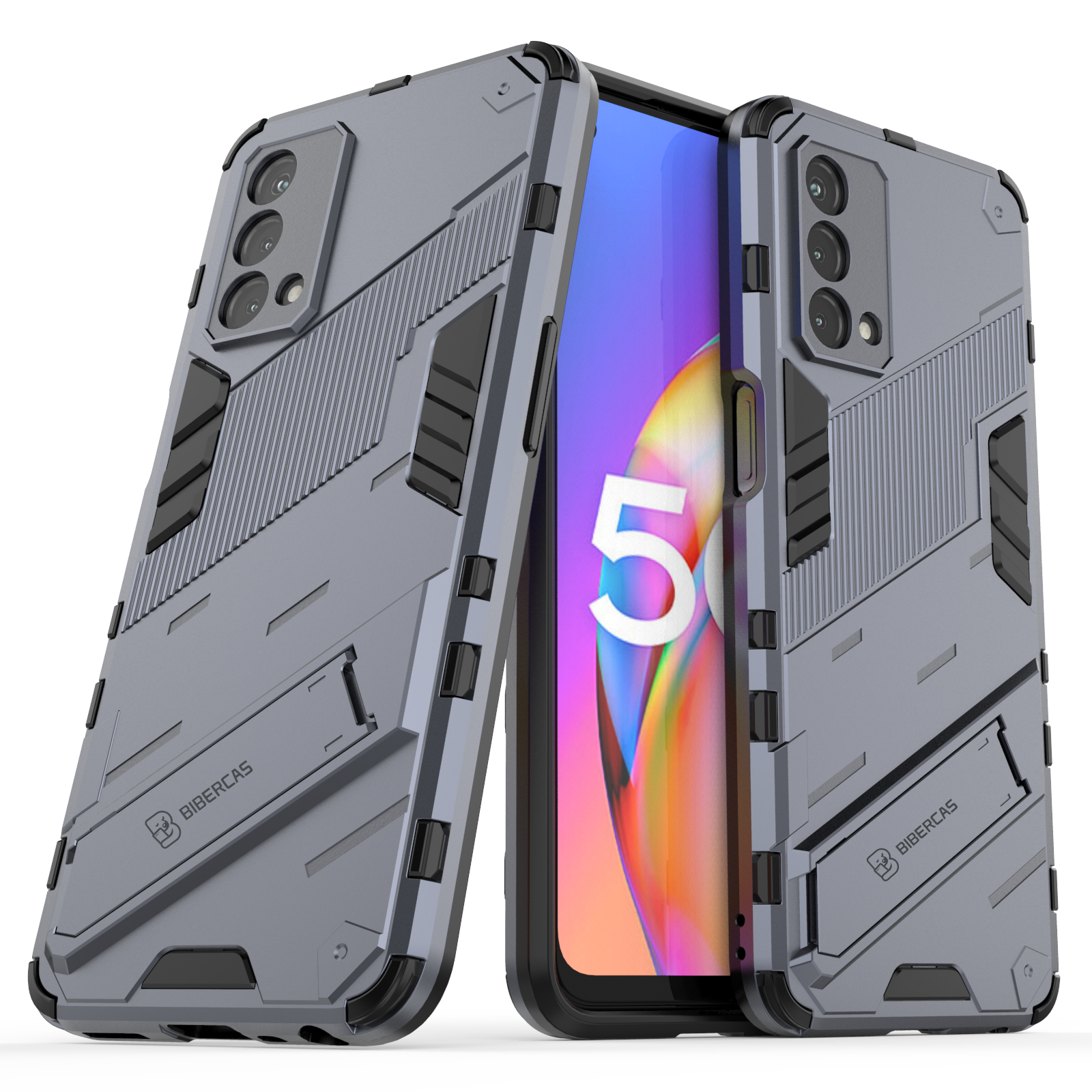 For OPPO A93 5G Slim Hard PC TPU Bumper Hybrid Anti-fall Protective Cover with Stand Function