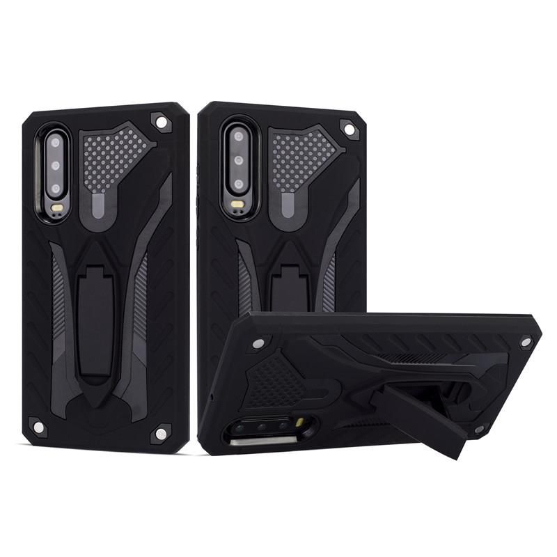 Armor Case For Huawei P30 Shockproof Anti-Fall Silicon Case Kickstand TPU Cover Shell