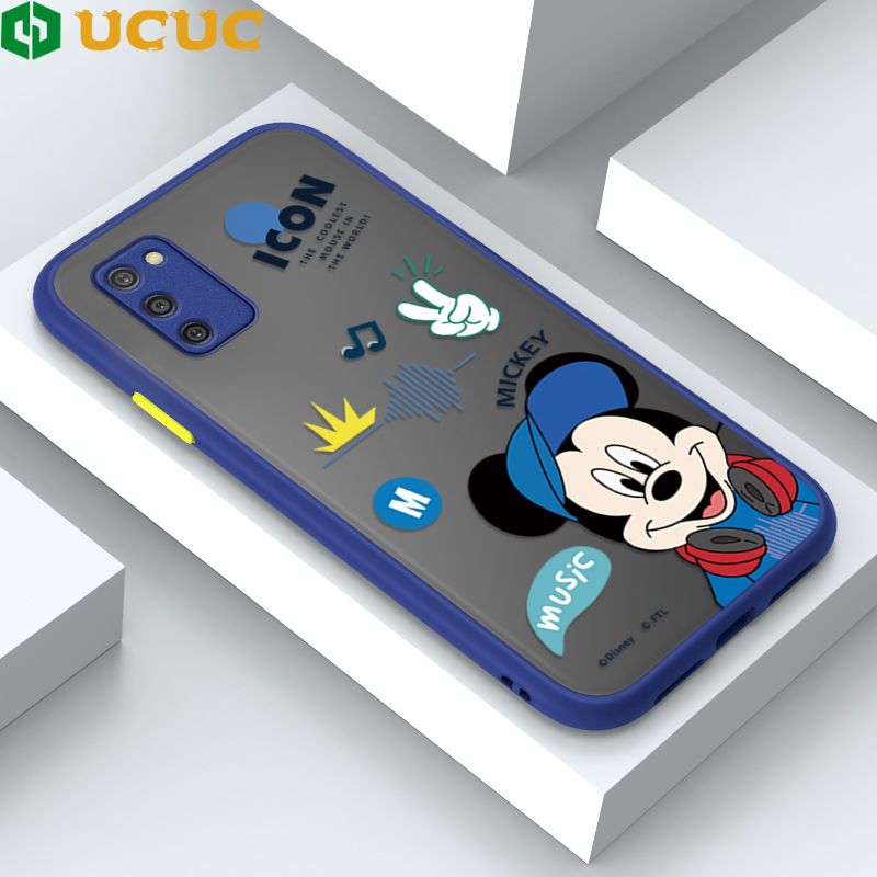 UCUC for Samsung Galaxy A03S Back Cover Cute Mouse Greet Frosted Transparent Hard Phone Case Thin Shockproof Full Cover Camera Protect Case