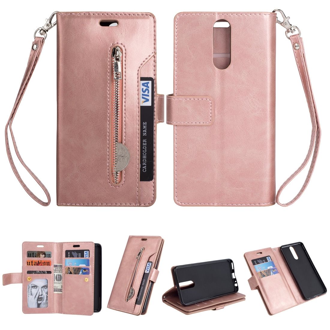 (Ready Stock)For Huawei Mate 10 Lite / Maimang 6 Multifunctional Zipper Horizontal Flip Leather Case with Holder & Wallet & 9 Card Slots & Lanyard(Mint Green)