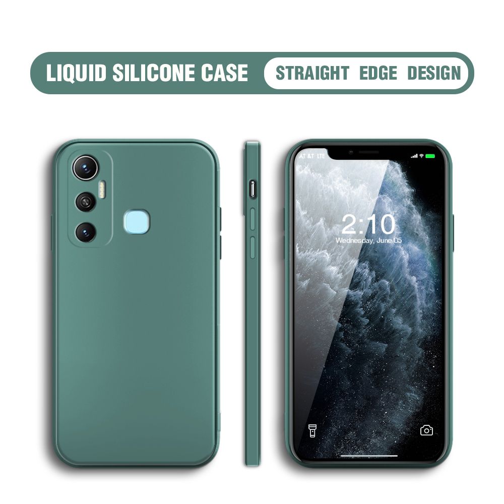 BILI for Infinix Hot 11 Back Cover Ultra Thin Soft Luxury Square Multicolor Liquid Silicone Phone Case