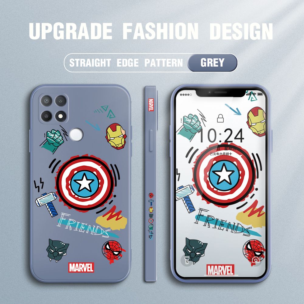 UCUC for OPPO A15 / A15S Back Cover Creative Shield Ultra Thin Soft Luxury Square Multicolor Liquid Silicone Phone Case