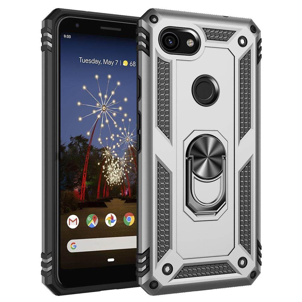For Google Pixel 3A XL Dual Layer Tough Rugged Ring Holder Stand Armor Shockproof Drop Protection Case cover