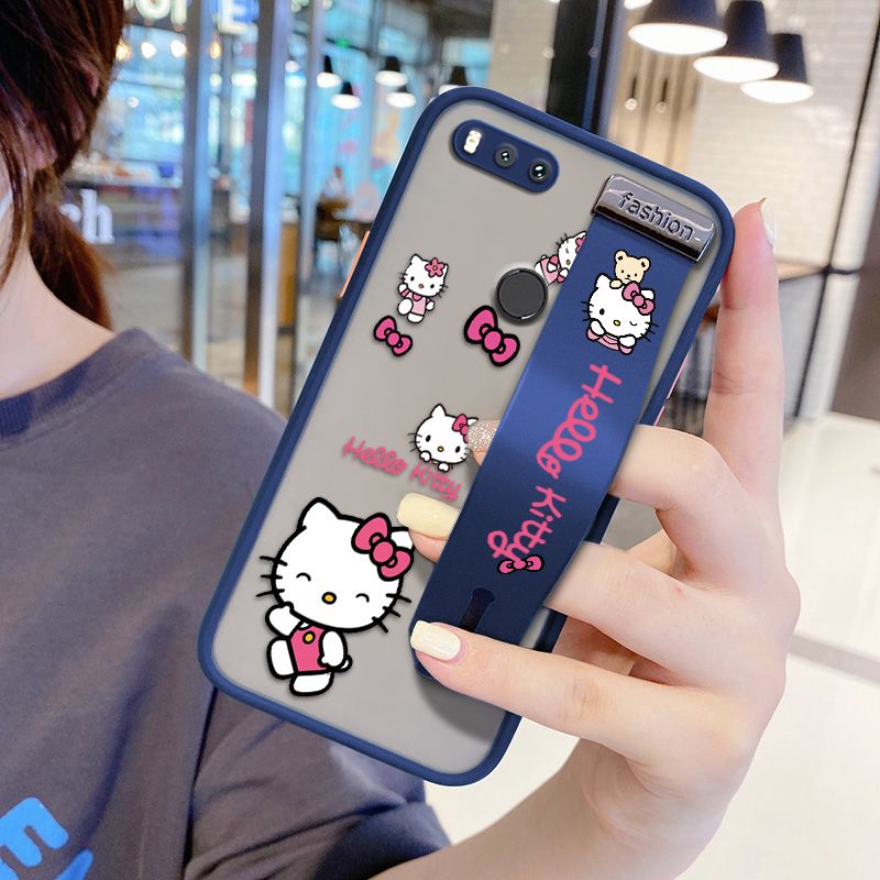 UCUC for Xiaomi Mi A1 Wrist Strap Case Lovely KT Cat Wristband Printing Cover Shockproof Ultra Thin Phone Case
