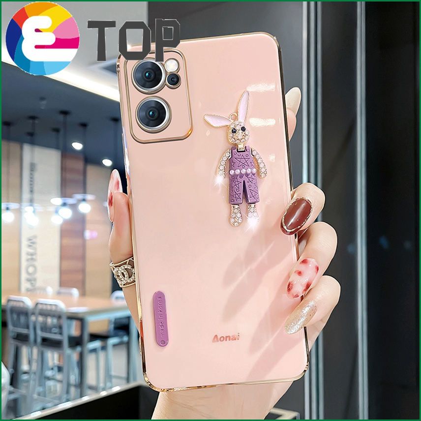 Suitable for opporeno7 mobile phone shell reno7se silicone soft shell all-inclusive protective cover 7pro electroplating shell tide rabbit