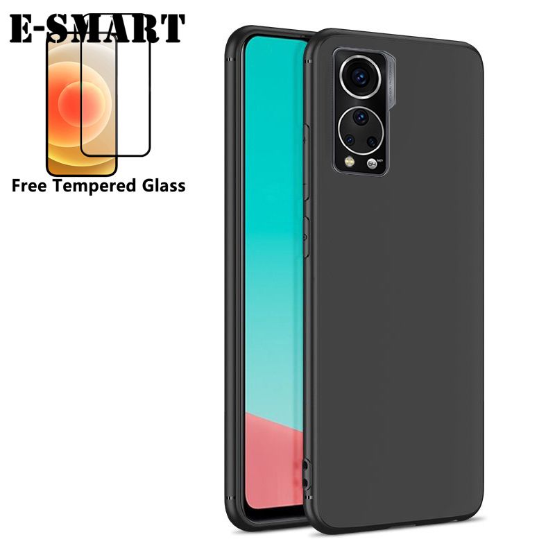 Phone Case ZTE Axon 30 5G Back Cover + Free Tempered Glass Screen Protector Soft Matte Silicone ZTE Axon30 5G Case