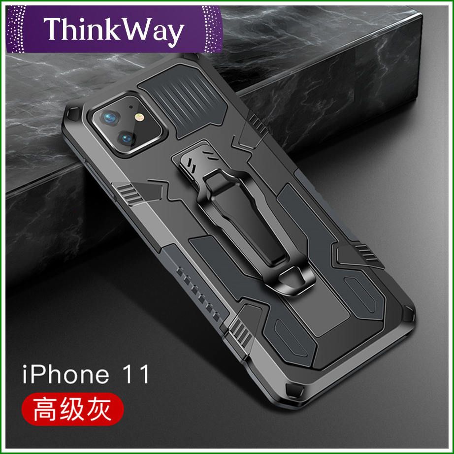 Anti-fall mecha comprehensive protective mobile phone case frosted protective mobile phone case with built-in bracket For iphone12 Pro Max & iphone13 mini