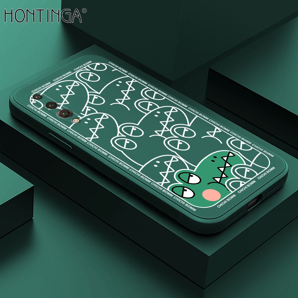 Hontinga for Huawei P20 Pro Case Cartoon Crocodile Alligator Phone Case Phone Case Soft Square Edge Silicone Cases Full Lens Cover Shockproof Protection Cover