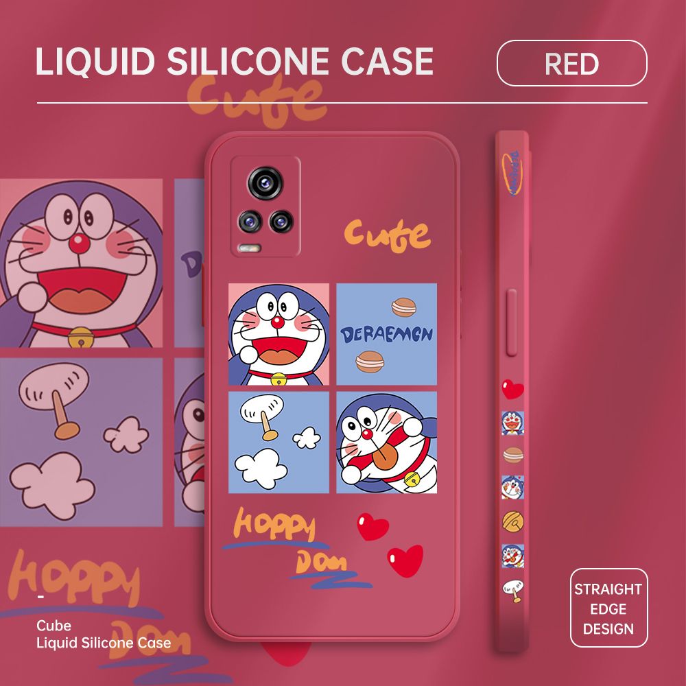 ZeroQiQi for Vivo V20 2021 Case Cartoon Cat Phone Cover Soft Full Lens Protection Case Ultra Thin Soft Liquid Silicone Phone Case