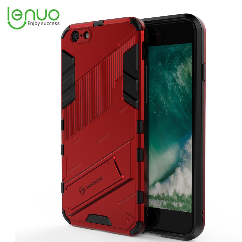 Lenuo Punk-Casing For iphone 6 / 6s Back Cover Eight-Color Anti-Fall And Anti-Slip Phone Bracket Lens Protection Cover Lovers Case