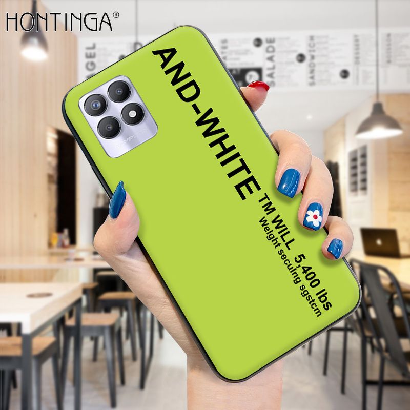 Hontinga for Realme 8I / Narzo 50 Case Simple Generous Clean Color Girls Boys Cases Shockproof Soft Silicone TPU Phone Cover