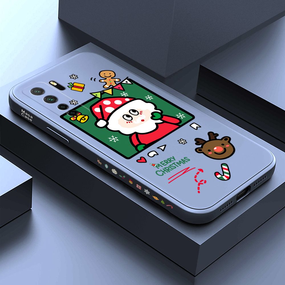 ZeroQiQi for Huawei Nova 7 SE Case Santa Claus Christmas Gifts Side Printing Cases Soft Liquid Silicone Phone Cover