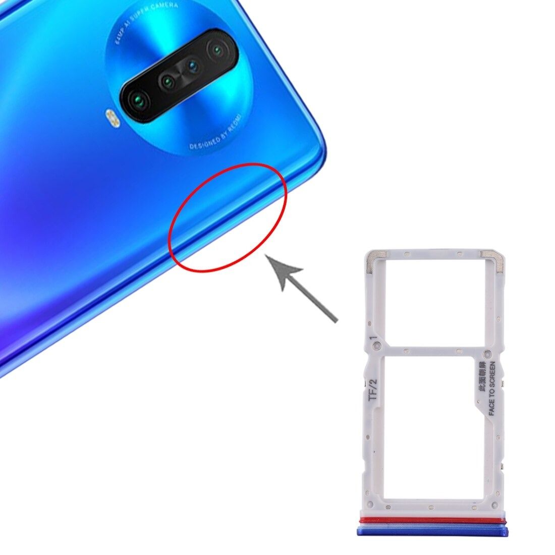 Sim Slot Tray Holder for Xiaomi Poco X2 / K30