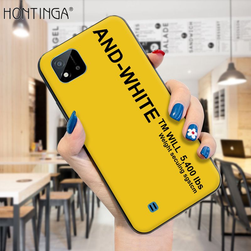 Hontinga for Realme C20A Case Simple Generous Clean Color Girls Boys Cases Shockproof Soft Silicone TPU Phone Cover