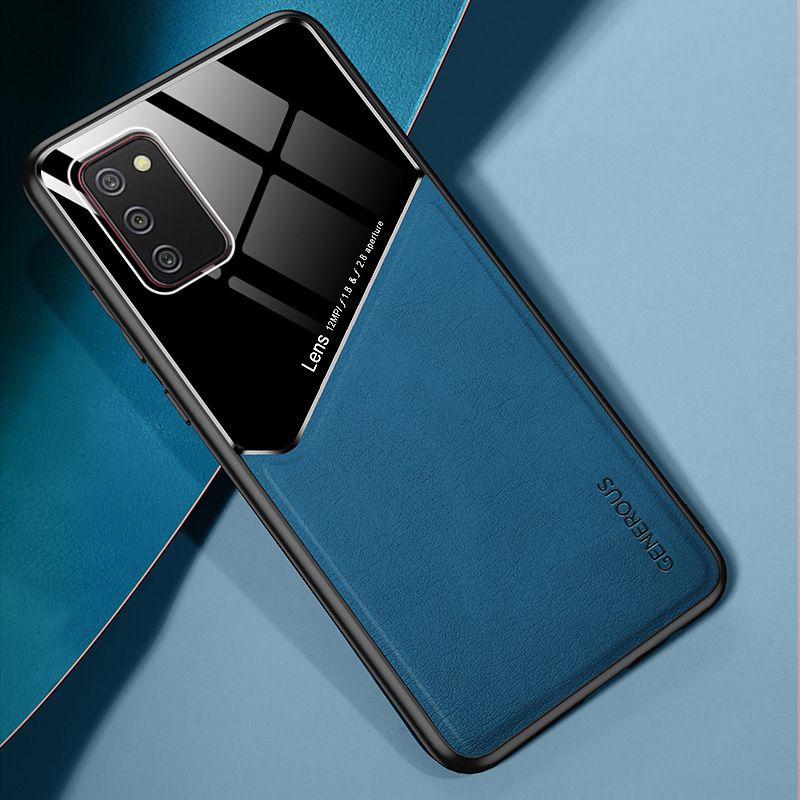 Case for Samsung Galaxy A02s Fashion Leather Style Anti-drop Lens Protective Cover Compatible with Magnetic Car