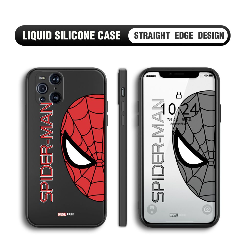 Jizetin for OPPO Find X3 / Find X3 Pro Back Cover Cute Spiderman For Boys Liquid Silicone Phone Case Soft Full Camera Protect Phone Cases