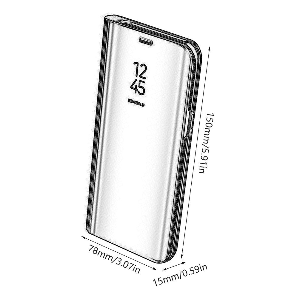 Newest Electroplated Smart Mirror Stand Case Mobile Phone Shell Blue perple