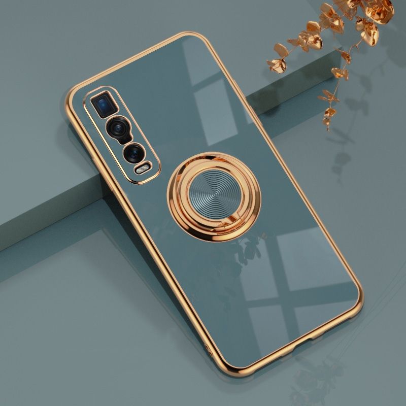 For OPPO Find X2 Luxury Electroplating Soft TPU One-piece Shell with Ring is Compatible case