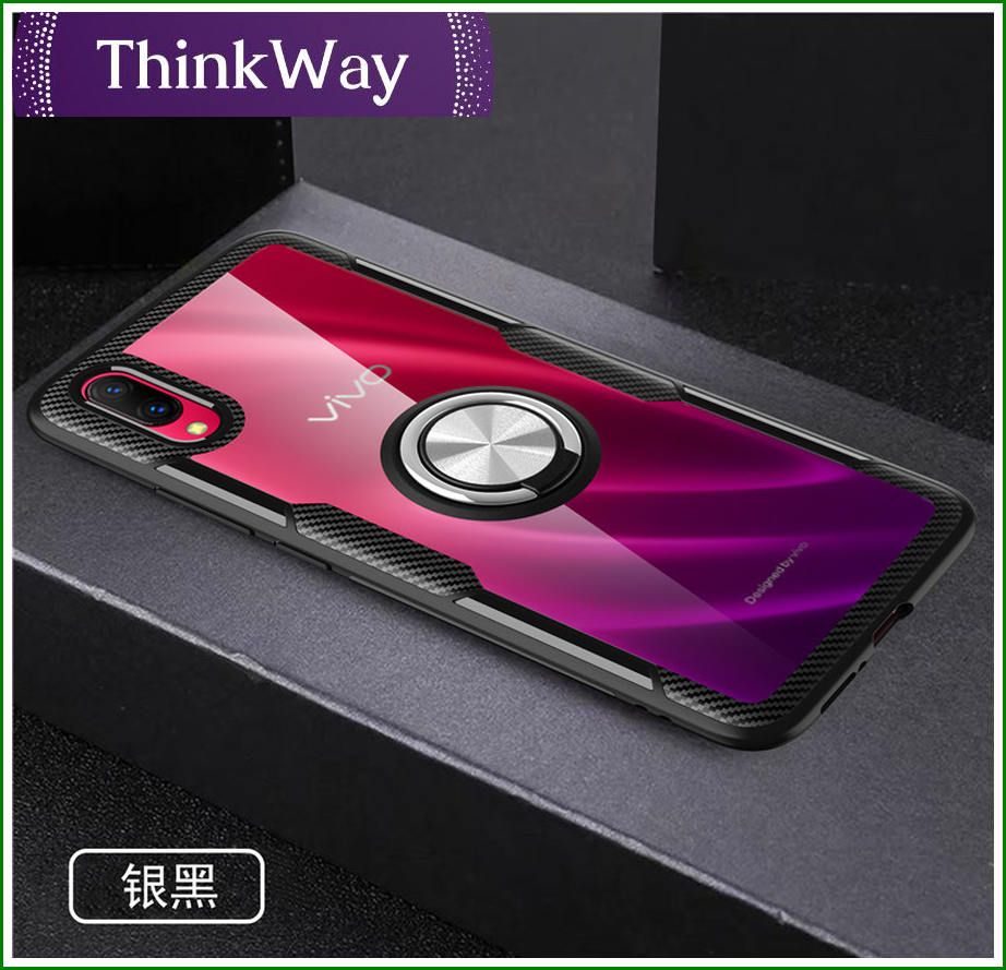 Tough Transparent Magnetic Stand Up TPU Cover with Swivel Ring For VIVO X27pro & VIVO X30/X30pro
