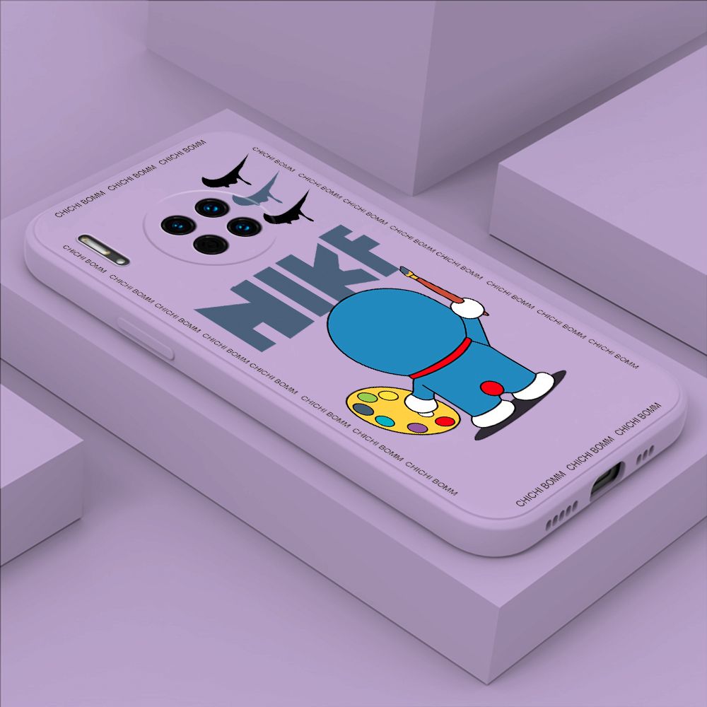Hontinga for Huawei Mate30 Case Fashion Cat Phone Case Phone Case Soft Square Edge Silicone Cases Full Lens Cover Shockproof Protection Cover