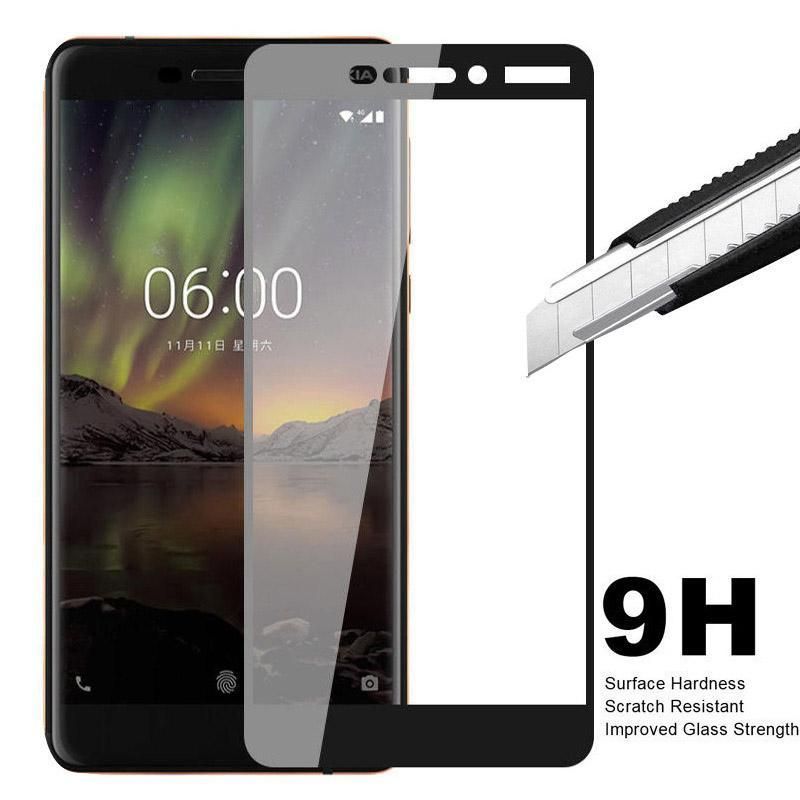 Full Cover Tempered Glass For Nokia 6 2018 Screen Protector For Nokia 6.1 TA-1068 TA-1050 TA-1043 TA-1016 TA-1045 Protective Glass Film