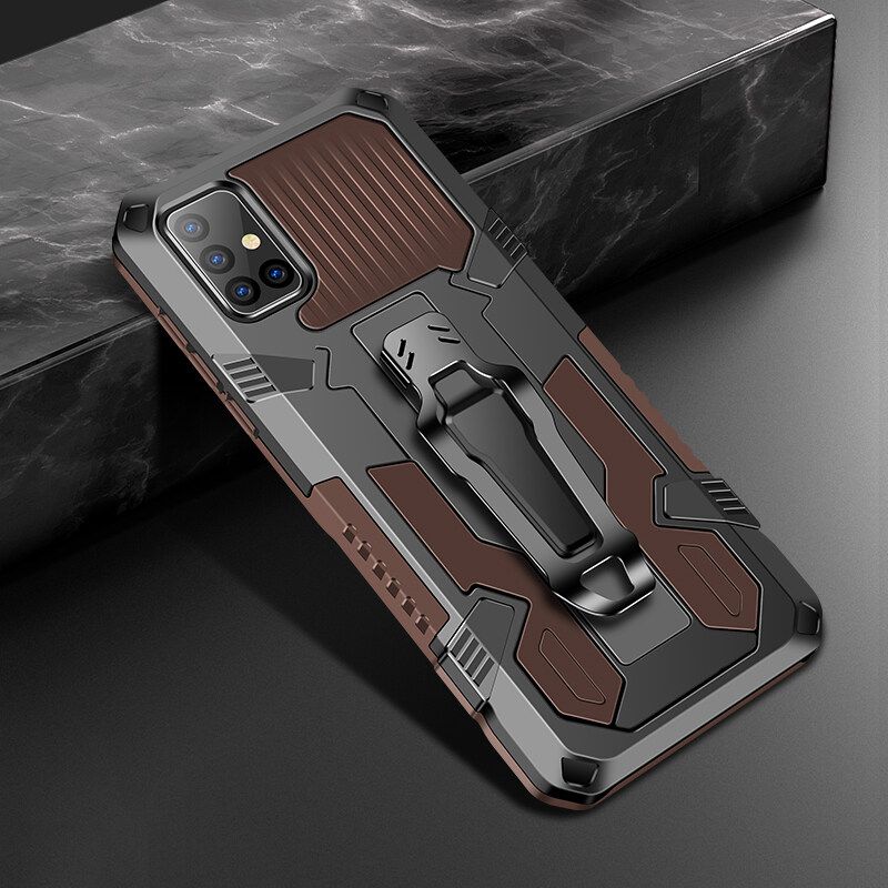 Shockproof Phone Case For Samsung Galaxy A51 5G Rugged Armor Aluminum Magnetic Stand Metal Anti-fall Cover