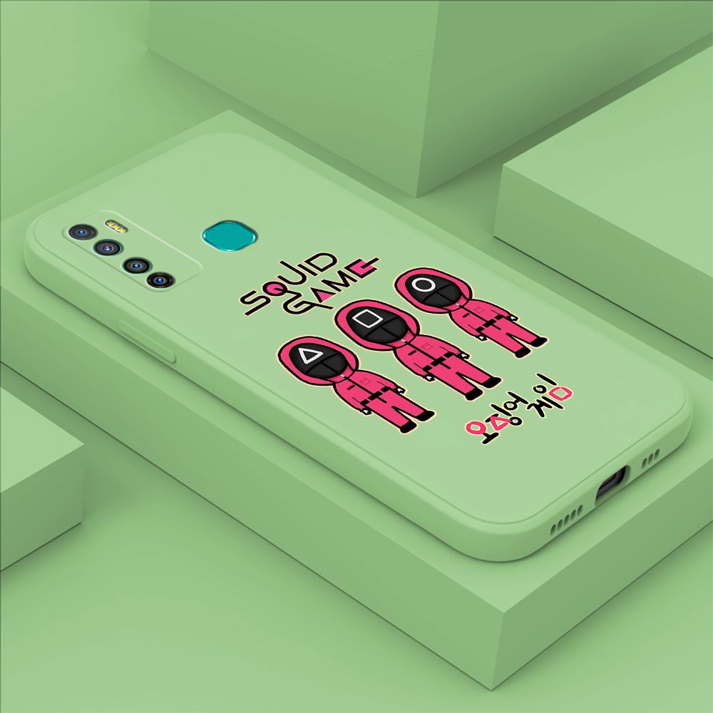 ZeroQiQi for Infinix Hot 9 Case Trend Cartoon Korean Squid Phone Cover Liquid Silicone Case Phone Protective Case
