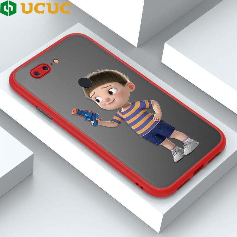 UCUC for OnePlus 5T Back Cover Naughty Little boy Frosted Transparent Hard Phone Case Thin Shockproof Full Cover Camera Protect Case
