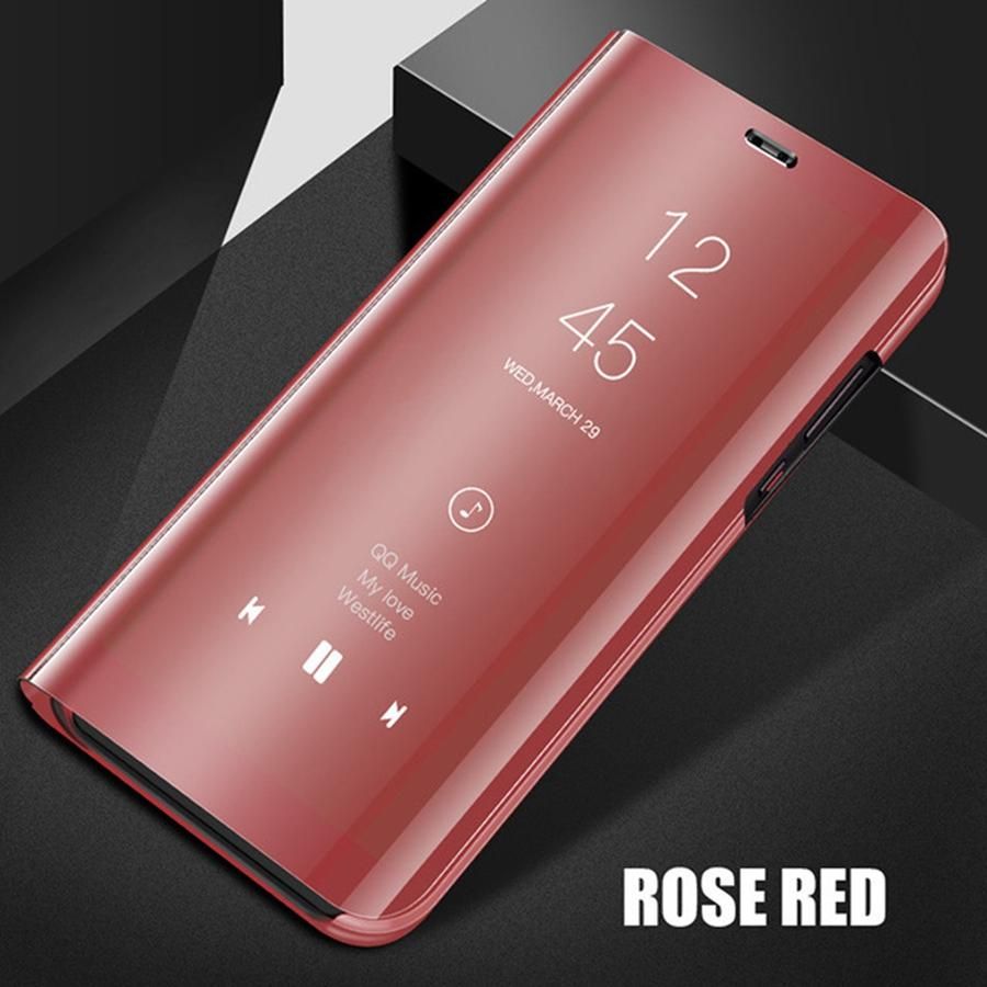 Smart Mirror Flip Phone Case For Huawei Y6 2018 / Honor 7A View PU Leather Stand Protective Cover