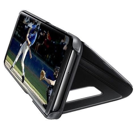 Clear View Mirror Leather Flip Cover for Oppo F7