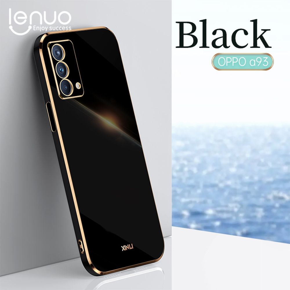 Luxury 6D Plating Soft Casing Silicone Square Frame Phone Case For Oppo A93 5G / A74 5G Phone Case Shiny Bling Back Cover Coque