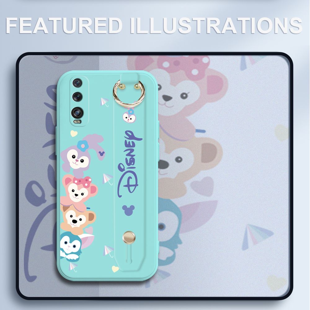 UCUC for OPPO Find X2 Wrist Strap Case Creative Cartoon Cute Bunny Cover Ultra Thin Anti Fall Liquid Silicone Phone Case