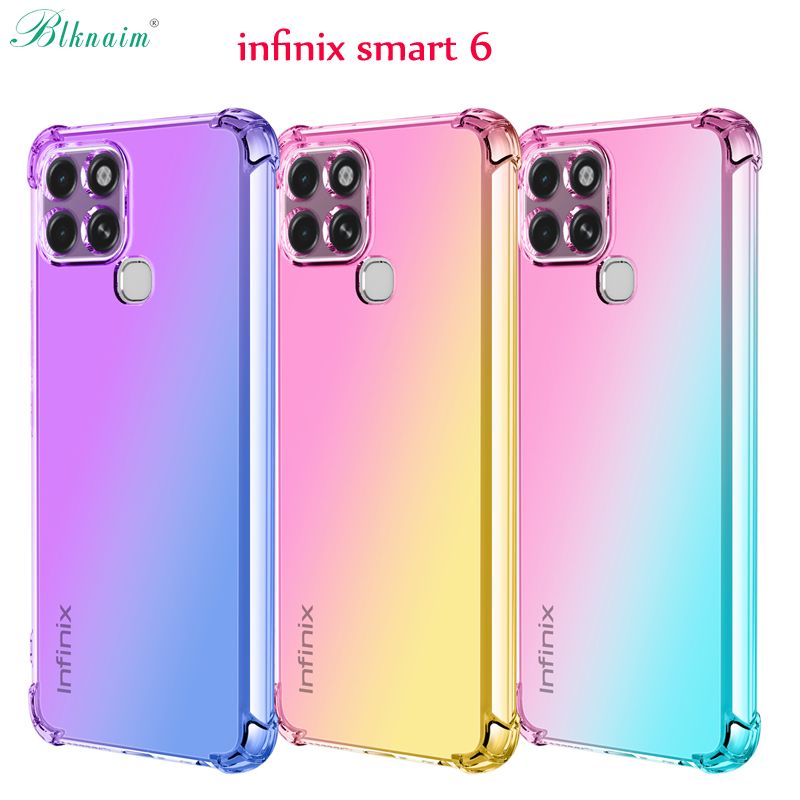 BLKNAIM Phone case For infinix smart 6 case Gradient Four corners Anti-fall TPU phone case for infinix smart 6 case cover