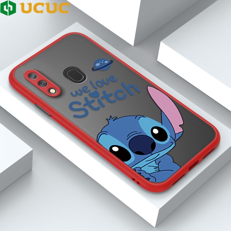 UCUC for Samsung Galaxy A20 / A30 Back Cover Peeping Stitch Frosted Transparent Hard Phone Case Thin Shockproof Full Cover Camera Protect Case