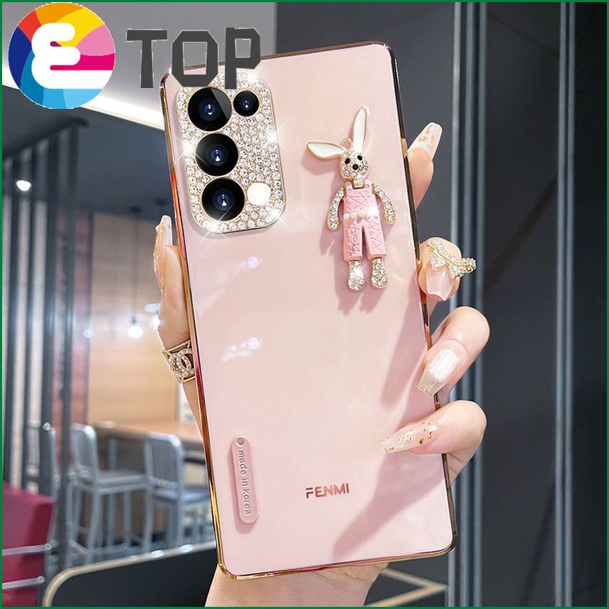 Suitable for opporeno5 mobile phone shell tide brand reno5pro silicone mobile phone sleeve cartoon cute rabbit xs creative