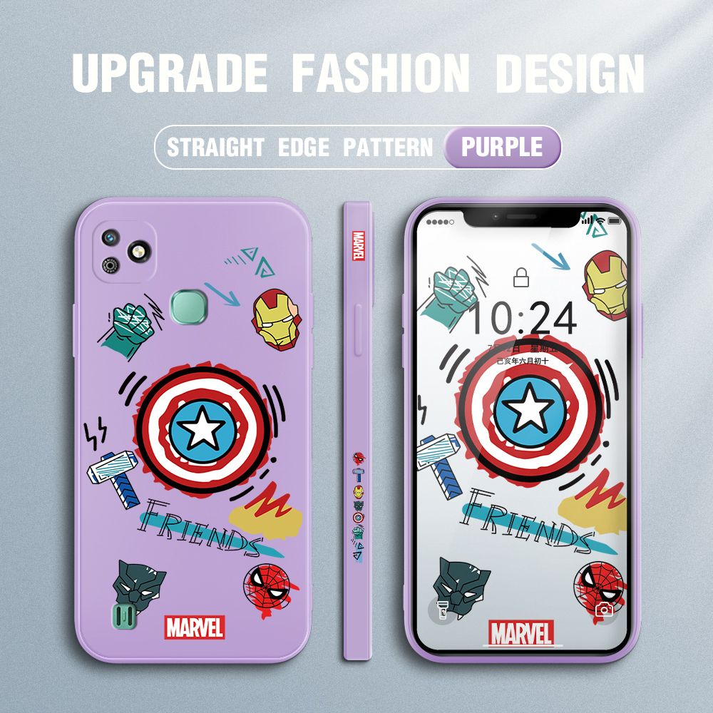 Jizetin for Infinix Smart HD 2021 Back Cover Hero Props Side Design Silicone Phone Case Square Camera Protective Phone Cases