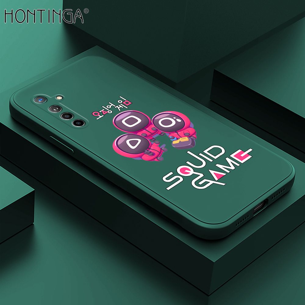 Hontinga for OPPO OPPO K5 Case Cute Cartoon Cute Squid Character Phone Cover Square Liquid Silicone Shockproof Phone Protective Case