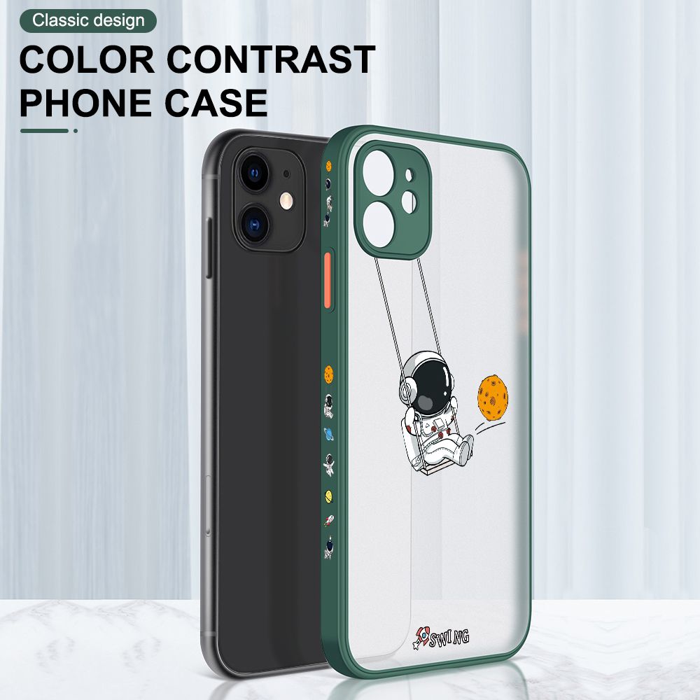 UCUC for Vivo X70 5G Back Cover Swing Astronaut Side Printed Design Phone Case Ultra Thin Frosted Cover Shockproof Phone Cover