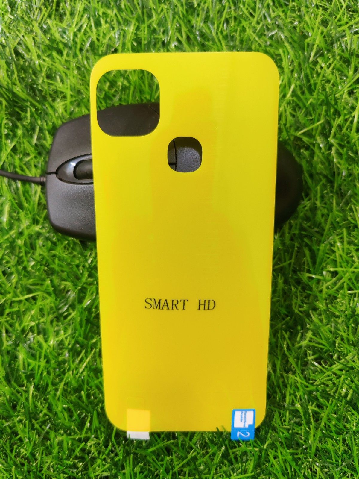 yellow poly back poly back sticker for infinix smart HD