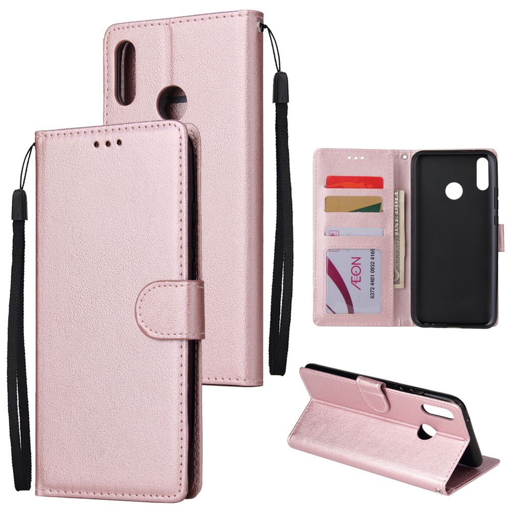 Yfashion For HUAWEI Y9 2019 Flip-ype Leather Protective Phone Case with 3 Card Position Buckle Design Phone Cover