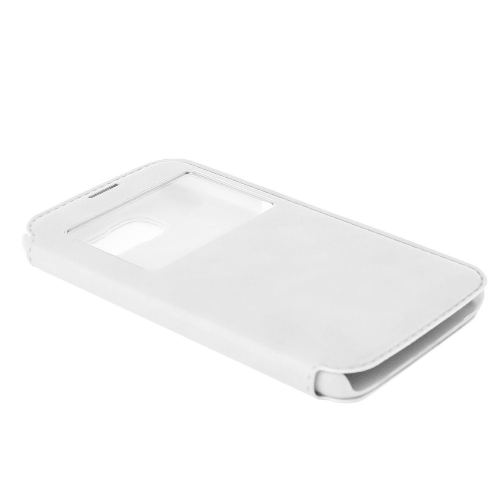 Flip Type Pu Leather Solid Phone Case Cover Suitable For Samsung Galaxy S6 White
