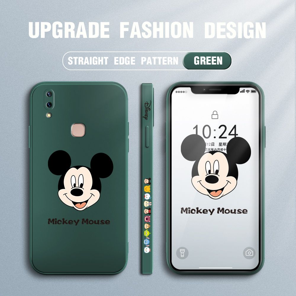 FHKL for Vivo V9 Back Cover Mickey Mouse Head Hortrait Side design Soft Case Multicolor Liquid Silicone Phone Cases