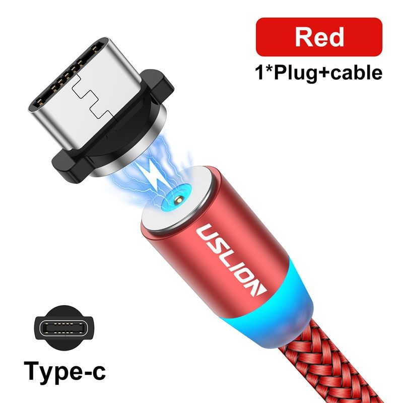 USLION Magnetic USB Cable Fast Charging Type C Cable Magnet Charger Micro USB C Cable Mobile Phone Charger Cable For iPhone 11