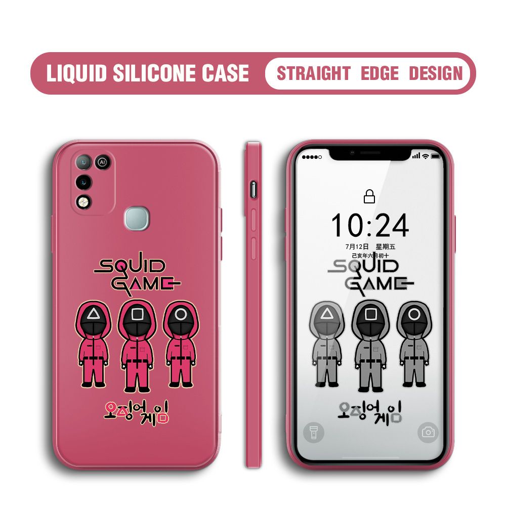 UCUC for Infinix Hot 10 Play Case Trend Cartoon Korean Squid Phone Cover Liquid Silicone Case Phone Protective Case