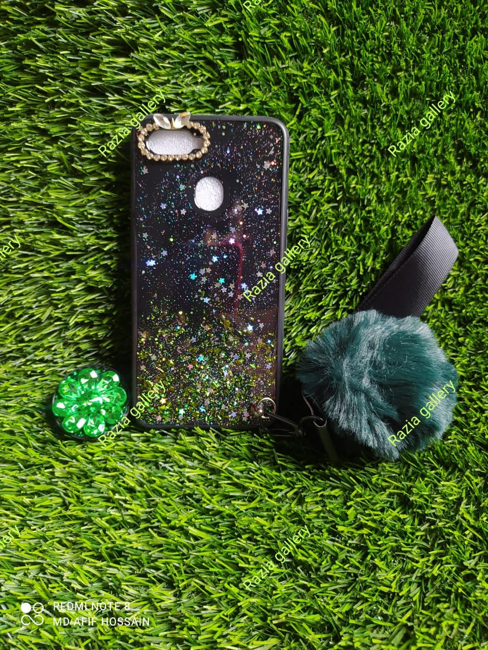 Oppo A5s/A12/F9/F9s for Ladies cover + Pop Up Socket + Pom Pom